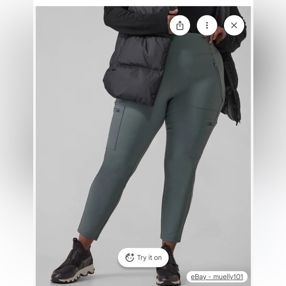 Athleta Headlands Hybrid Cargo II Tight Leggings in Grey Women's Plus Size 26